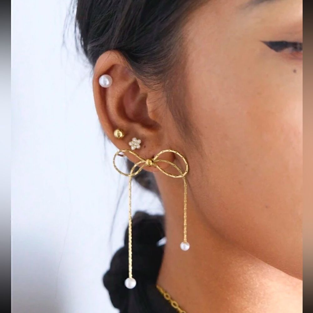 Boho pearl drop earrings M598